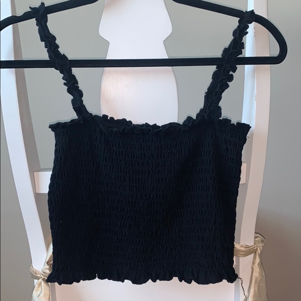 Black Crop Tank Top